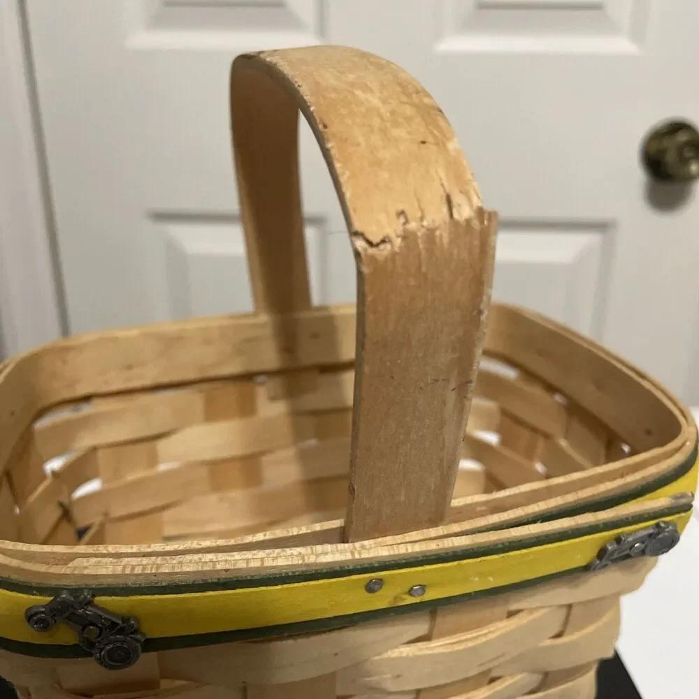 Flaw John Deere Small Longaberger Tractor Basket Handle Flaw